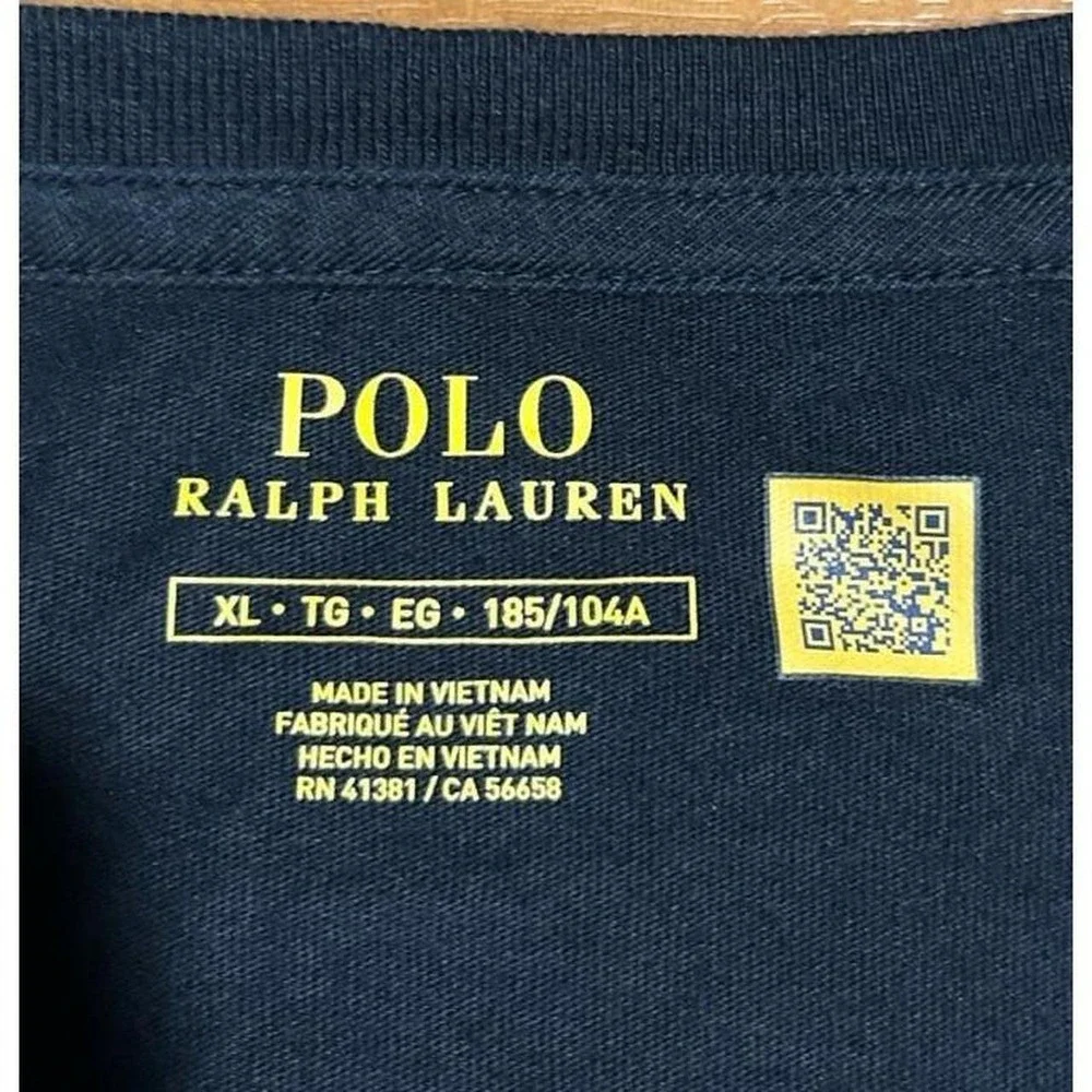 Mens Polo Ralph Lauren Big Pony Long Sleeve Crewneck 100% Cotton T-Shirt